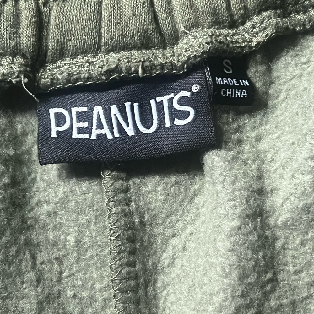 Peanuts Snoopy 2pc Hoodie & Shorts Set Olive Green Desert Motel - Picture 3 of 12